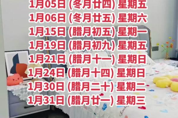 2025年元月搬家吉日