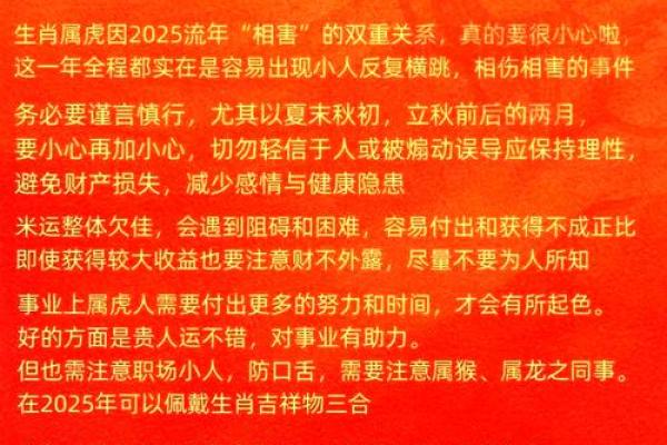 2025年1986年属虎人全年运势详解逐月运程吉凶指南